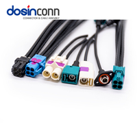 Fakra konektor kabel HSD wanita, LVDS ke 4pin 4p 2 4 6 Pin pria konektor merah muda MINI GPS Radio untuk mobil B C D H Z kode RG316