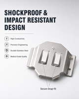 Ieeton Medical Paire de batteries bouton 4P en acier inoxydable CR1025, plaqué nickel, avec pad doré pour PCB SMT, pour surveillance de la glycémie