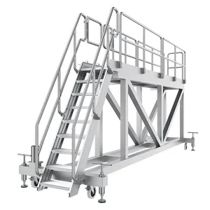 Alüminyum <span class=keywords><strong>Platform</strong></span> mobil çalışma platformu podyumları merdiven portatif merdiven yürüyüş yolları depo transferi bakım platformu - Product Image 1