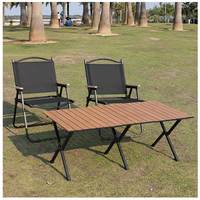 Ensemble table et chaise portable léger noir meubles de jardin réglables pour pique-niques fêtes camping-pour une utilisation en extérieur