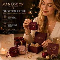 Pochette à bijoux mini en PU de luxe, emballage cadeau élégant et portable pour bagues, boucles d'oreilles, colliers, cuir PU de haute qualité