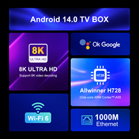 H96 MAX H728 4GB RAM Reproductor Multimedia 8K STB Mejor Caja de Internet Wifi6 Personalizada Premium Smart Android 14 Set-top TV Box