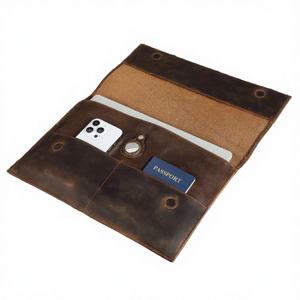 Housse d'ordinateur portable en cuir véritable Crazy Horse personnalisée avec impression par sublimation, fermeture magnétique anti-perte, pour hommes, style vintage - Product Image 4