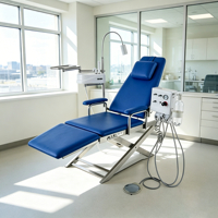 Silla Dental Plegable Portátil que Ahorra Espacio, Silla de Examen Oral Móvil Ligera con Bandeja para Instrumentos y Lámpara