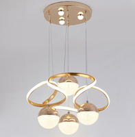 Suspension LED contemporaine chromée, lustre LED réglable pour la décoration intérieure du salon (S555-3 + 1 CH)