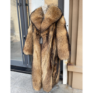 Nuovo Stile Invernale <span class=keywords><strong>Cappotto</strong></span> in Pelliccia di Procione da <span class=keywords><strong>Uomo</strong></span> Lungo con Risvolto Ispessito Caldo Business Casual Antivento e Resistente al Freddo - Product Image 1