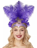 Coiffes en plumes d'autruche indiennes pour maquillage, performance, bal masqué, carnaval, danse du ventre