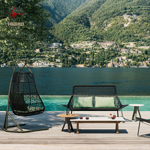 Chaise balançoire de jardin moderne personnalisée, mobilier d'extérieur, chaise suspendue en rotin PE - Product Image 2
