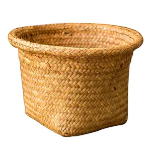 Natural Round Sea grass Hand Woven Hanging Plant Flower Pot