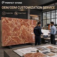 Dalle polie naturelle PerfectStone en marbre Larosa Calacatta Breccia Red Breccia Pernice pour l'amélioration architecturale intérieure de luxe