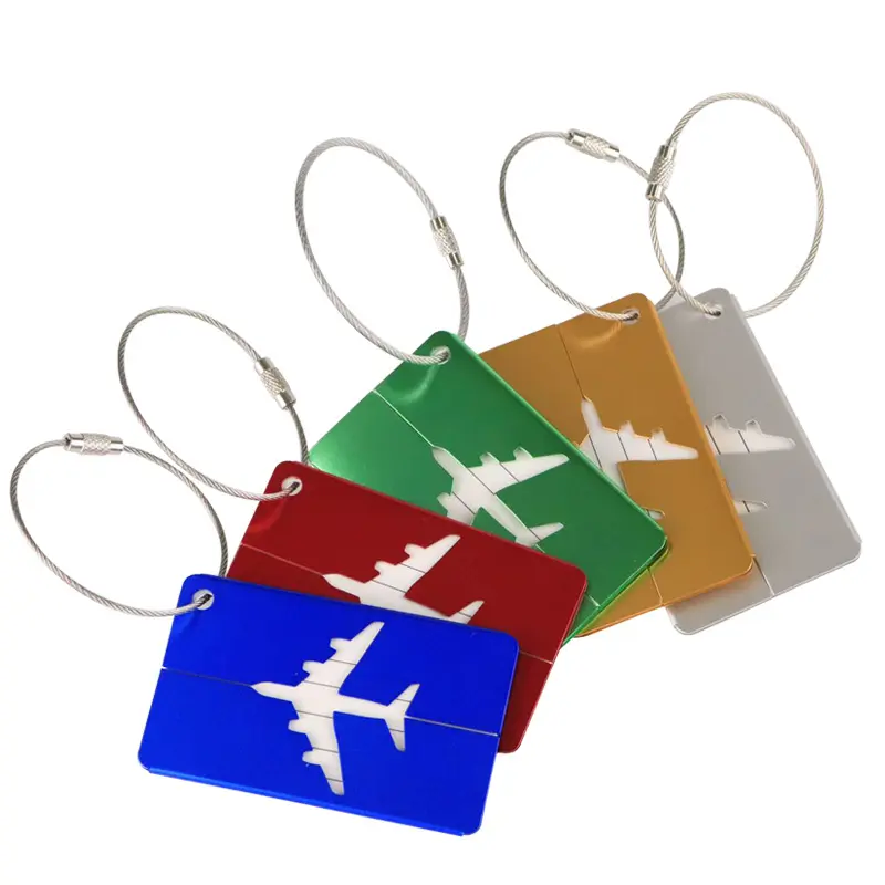 Benutzerdefinierte Logo Gepäck Tasche Fall Tags Aluminium Koffer Tags Reisetasche Tag mit Namen ID-Karten
