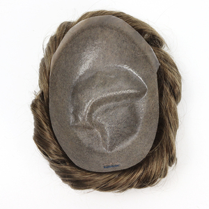 Toupet per Uomo con Pelle Sottile, <span class=keywords><strong>Capelli</strong></span> Remy Annodati, Base in PU Antibatterica, <span class=keywords><strong>Extension</strong></span> per <span class=keywords><strong>Capelli</strong></span>, Parrucca Maschile - Product Image 5