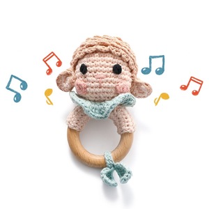 RIZON Sonajero Musical de Madera con Forma de Oveja para Recién Nacidos y Bebés, Juguete Sensorial para Agarrar, Educación Temprana, Sonajero de Mano con Forma de Animal - Product Image 5