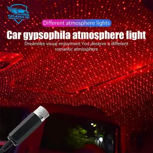 Fábrica ajustable USB romántica decoración Interior coche USB techo estrella luz Interior estrella coche techo proyector luz para coche