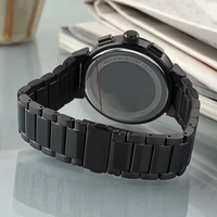 Montre chronographe à quartz Business Bosst pour hommes, 44mm, cadran bleu à rayures verticales, lumineux, étanche, classique, HB Montres Homme