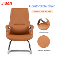 Chaise de bureau ergonomique en cuir avec accoudoirs fixes, dossier solide et base en métal pour bureau à domicile ou atelier