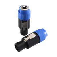 Adaptateur de connecteur Speakon mâle vers 6.35mm femelle 1/4 TS avec convertisseur Twist Lock pour haut-parleur amplificateur haut-parleurs