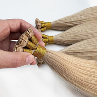 Extensions de Cheveux Humains 100% Remy Kératine de Gros 12A Double Drawn Style Kinky Couleur Naturelle à Pointe Plate