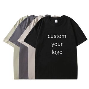 Camiseta personalizada con logotipo personalizado de algodón de primera clase para hombre, Camiseta lisa de gran tamaño con estampado para hombre - Product Image 1