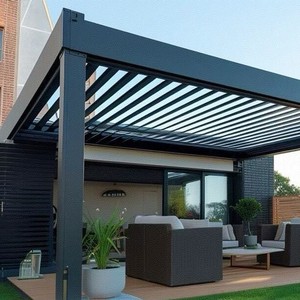 <span class=keywords><strong>Pergola</strong></span> <span class=keywords><strong>Bioclimatique</strong></span> Moderne d'Extérieur en Aluminium avec Lames Orientables, Imperméable, pour Terrasse et Jardin - Product Image 6
