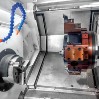 HANSUN-Torno CNC de 10000 RPM con torreta de potencia BMT55, cabezal de potencia de velocidad máxima, eje en Y dual de doble husillo y herramientas en vivo