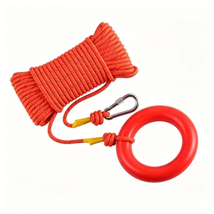 Corde de sauvetage flottante en gros pour usine, orange haute visibilité, avec mousqueton et anneau pour la sécurité marine - Product Image 2