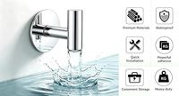 Crochets adhésifs muraux robustes en acier inoxydable à un seul niveau pour serviettes, peignoirs, tabliers, manteaux, chapeaux – Idéal pour salle de bain, cuisine, hôtel