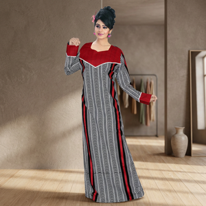 Exportador Indio de Vestidos Kaftan Plisados Únicos para Mujer, Vestido Largo Elegante y Transpirable para Fiestas y Bodas, Tallas Grandes - Product Image 3