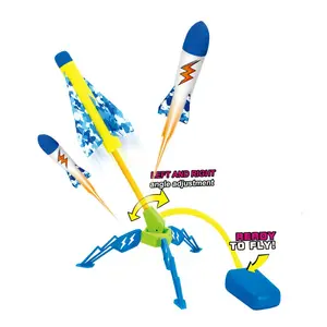 Outdoor games educational plane model launch airplane slingshot foam rocket launcher rocket toys kids play outdoor