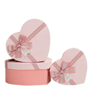 时尚纸质珠宝包装盒粉色心形奢华礼品盒粉色珠宝盒