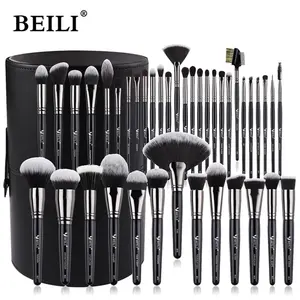 Beili 2024 Hight End Make-Up Tools 40 Stuks Uitgebreide Make-Up Borstels Natuurlijke Geit Haar Professionele Make-Up Borstel Set