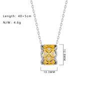 Collier pendentif élégant en argent sterling 925 de luxe haut de gamme pour femme, avec zircon et séparation de couleurs, idéal pour un cadeau, bijou ajouré