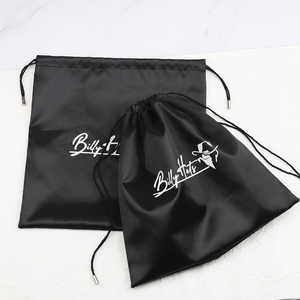 Biểu Tượng Tùy Chỉnh In Lụa Satin Bó Tóc Mũ Bao Bì Túi Sang Trọng Màu Đen Satin Dây Kéo Quần Áo Túi Xách Bụi Pouch - Product Image 4