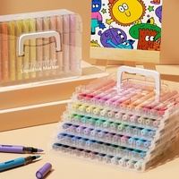 Marqueurs d'art Jiamu Direct Liquid Acrylic 48 couleurs, contrôle intelligent de l'encre, sans fuite de couleur, grande capacité, emballage standard