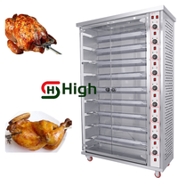 Rôtissoire à gaz en acier inoxydable à 3 6 9 tiges Rôtissoire à poulet commerciale Grille rotative pour rôtissoire au four de restaurant