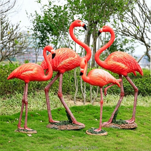 Estatua de Flamenco Realista de Fibra de Vidrio A030, Escultura Impermeable de FRP para Decoración de Jardín, Piscina y Patio - Product Image 2