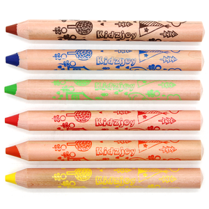<span class=keywords><strong>Crayon</strong></span> de cire géant 3-en-1 OEM d'usine 6/12 couleurs avec taille-<span class=keywords><strong>crayon</strong></span>, ensemble de crayons de couleur 3-en-1 en bois, <span class=keywords><strong>crayon</strong></span> aquarelle pour enfants - Product Image 2