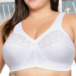 Soutien-gorge de sport sans couture respirant à couvrance totale pour femme, grande taille, avec push-up, bonnets à bouton et nœud, logo, dos en T, sans armatures, échantillon gratuit inclus - Product Image 3