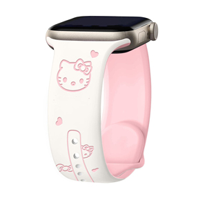 สายนาฬิกาซิลิโคนลายการ์ตูน KT Cat พร้อมโบว์  แบบนูนลาย  สายรัดข้อมือยาง สำหรับ Apple ultra 49 46 45 42 40 มม. Series น่ารัก - Product Image 5