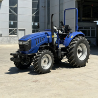 Tracteur agricole diesel 4x4 4 roues motrices 75 CV pas cher de Chine pour l'agriculture avec moteur Stage V