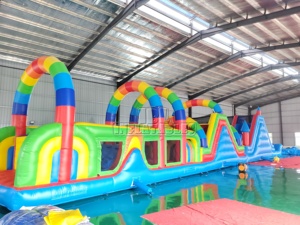 Pista de Obstáculos Inflable Arcoíris Directo de Fábrica, Pista de Obstáculos Inflable Comercial con Certificación CE para Alquiler en Fiestas y Eventos Empresariales - Product Image 2
