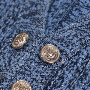 <span class=keywords><strong>Abito</strong></span> Mini in Maglia <span class=keywords><strong>Blu</strong></span> Elegante di Alta Qualità, Senza Maniche, <span class=keywords><strong>Doppiopetto</strong></span>, con Scollo a V Profondo, Modellante, Linea ad A, per Donna - Product Image 4