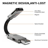 Câble de charge rapide PD 60W, câble magnétique USB porte-clés 6 en 1, 4 en 1, câble de données en alliage Ziny