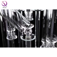 Tempat Lilin Kristal 10 Lengan, Semua Jelas Pernikahan Candelabra Meja Centerpieces Bunga Berdiri untuk LED/Membakar Lilin