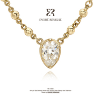 Pendentif en moissanite 3 carats en forme de poire serti clos, en argent sterling 925 plaqué or 18 carats, couleur D, pureté VVS1, bijoux en moissanite pour femme