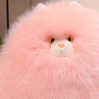 Peluche chat à longs poils, jouet doux et moelleux, coussin en coton PP, cadeau d'anniversaire pour chambre à coucher, canapé, décoration de chambre d'enfant