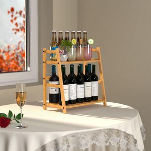 Organizador de Especias para Encimera, <span class=keywords><strong>2</strong></span> Niveles, Multifuncional, Estantes de Almacenamiento de Bambú Independientes para Cocina - Product Image 5