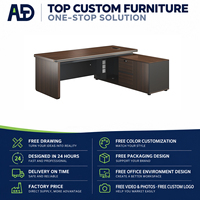 Poste de travail moderne en forme de L pour cadre dirigeant, bureau informatique en bois avec armoire de rangement latérale, mobilier de bureau
