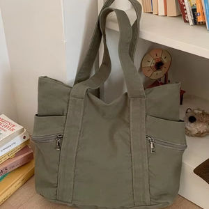 Bolsos de Hombro de Lona para Mujer, Estilo Coreano 2026, Minimalistas, Sólidos, Vintage, Casuales, Versátiles y de Moda - Product Image 1
