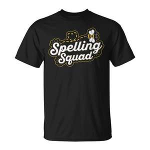 Camiseta Spelling Squad para participantes de Spelling Bee, color negro, unisex para adultos - Product Image 1
